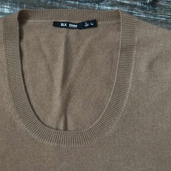 Men's BLK DNM Camel Brown Cashmere Sweater Large - Picture 5 of 6